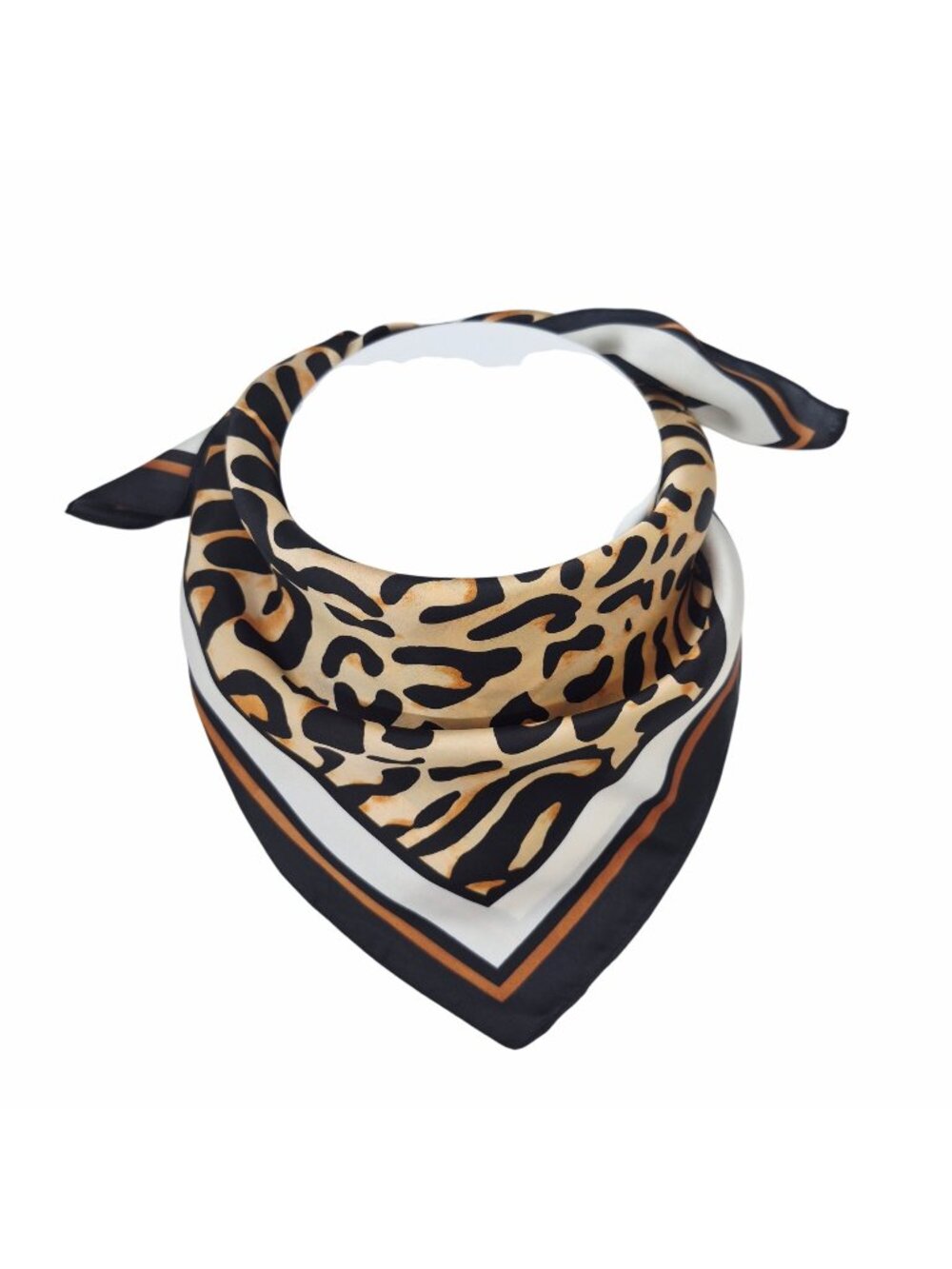 Luxury Cheetah Aninmal Print Silky Satin Soft Square Scarf Motif Begie Hijab New
